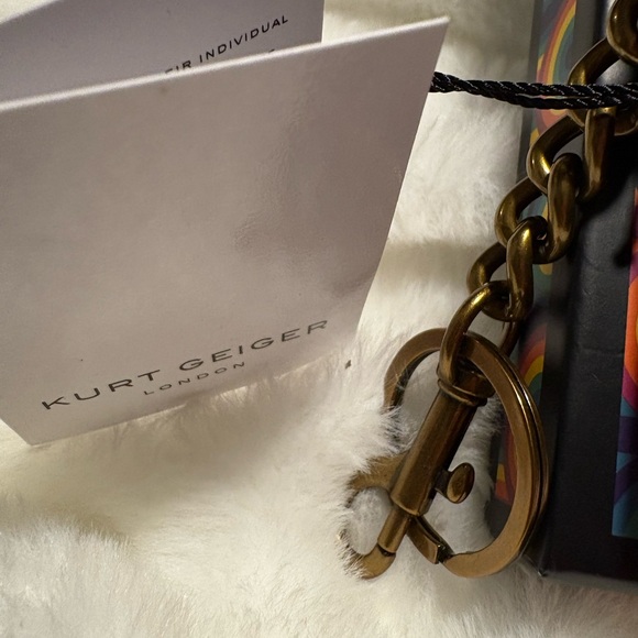 Kurt Geiger Black Quilted Mini Bag with Gold Chain - Picture 3 of 6